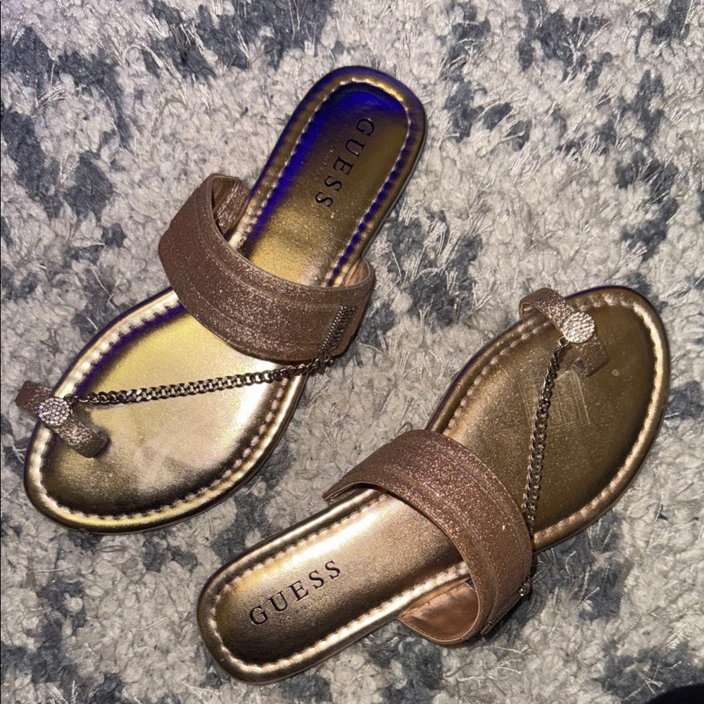 Guess Metallic Brown Sandals